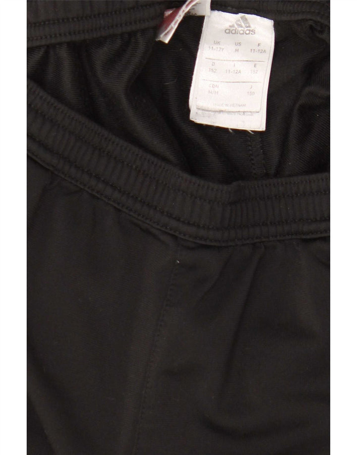 Adidas Boys Tracksuit Trousers Joggers 11-12 Years Black Polyester