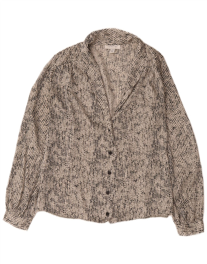 Topshop Womens Oversized Shirt Blouse UK 6 XS Multicoloured Spotted