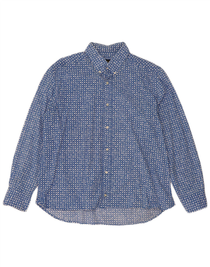 MASSIMO DUTTI Mens Shirt Large Blue Spotted