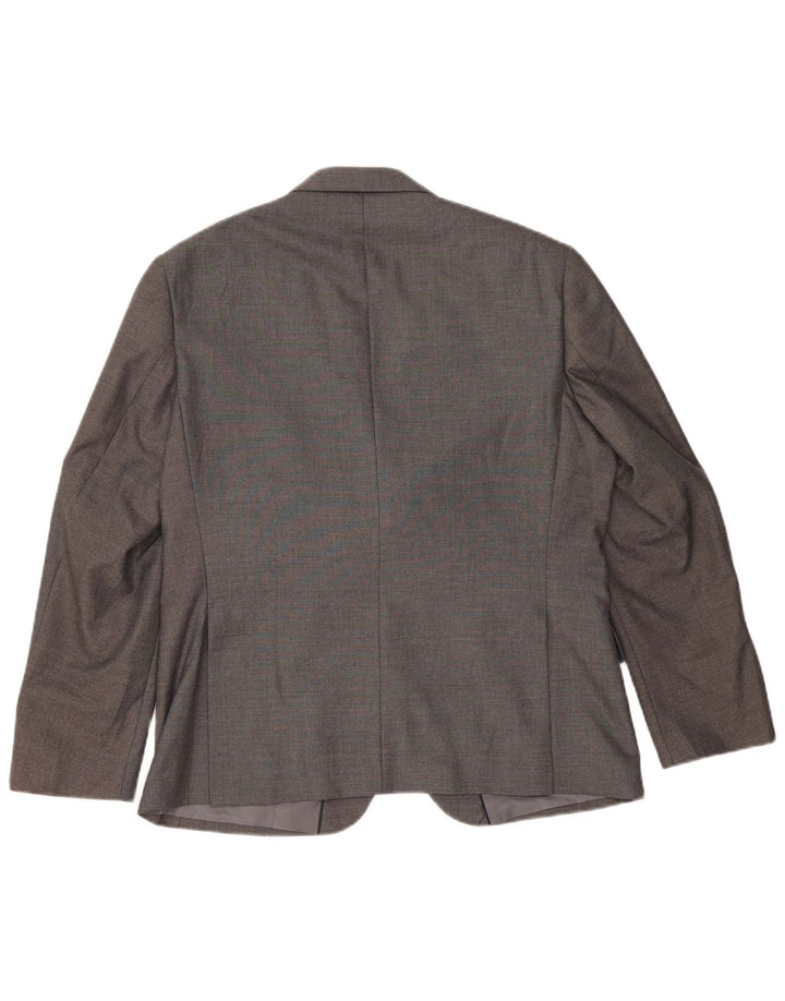 Marks & Spencer Mens 2 Button Blazer Jacket UK 42 Large Grey Polyester