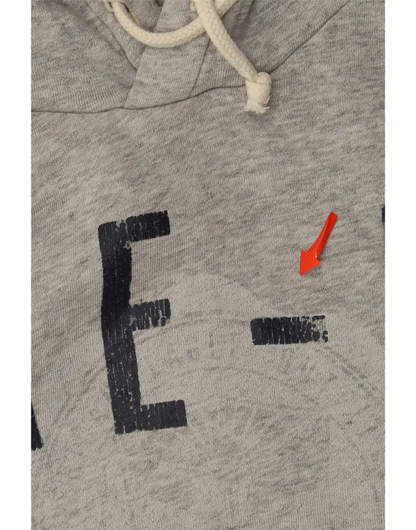 American Eagle Mens Graphic Hoodie Jumper Medium Grey Cotton