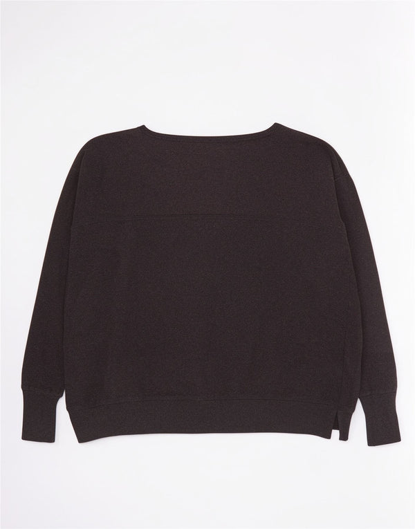 Sweaty Betty Womens Oversized Boat Neck Jumper Sweater UK 6 XS Grey Cotton