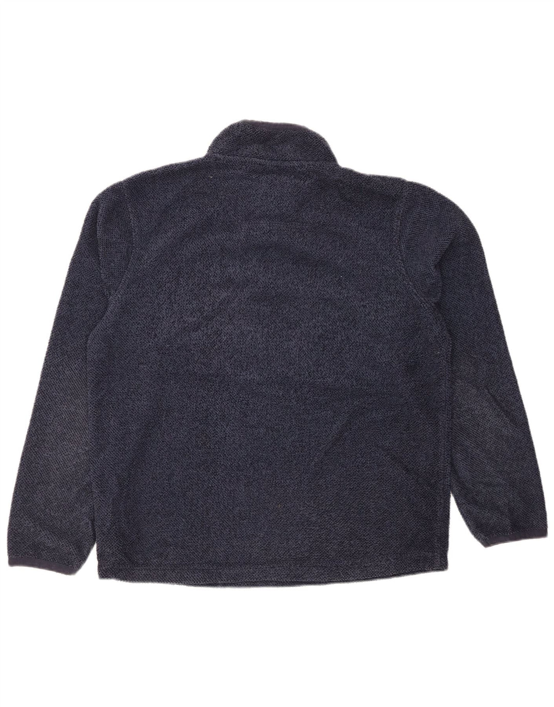 WEIRD FISH Mens Zip Neck Sweatshirt Jumper Large Navy Blue Polyester