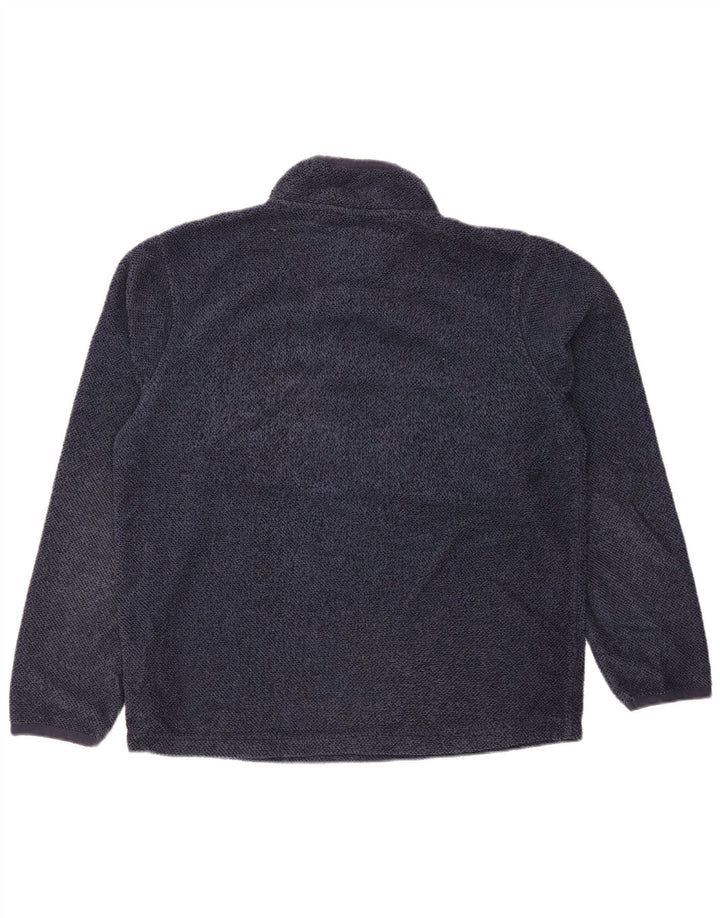 WEIRD FISH Mens Zip Neck Sweatshirt Jumper Large Navy Blue Polyester