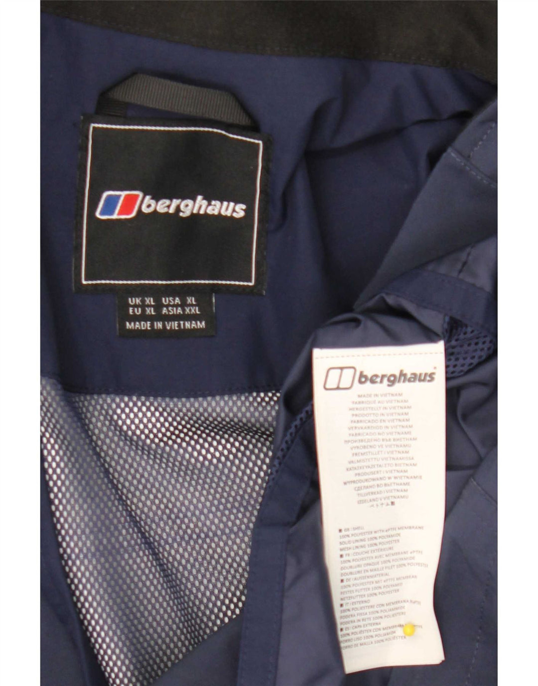 Berghaus Mens Hooded Raincoat UK 42 XL Navy Blue Polyester