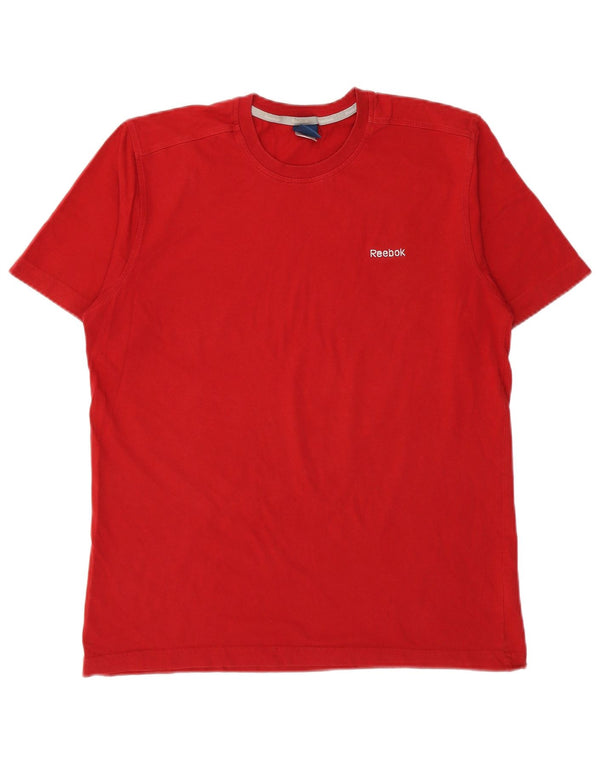 Reebok Mens T-Shirt Top Medium Red Cotton