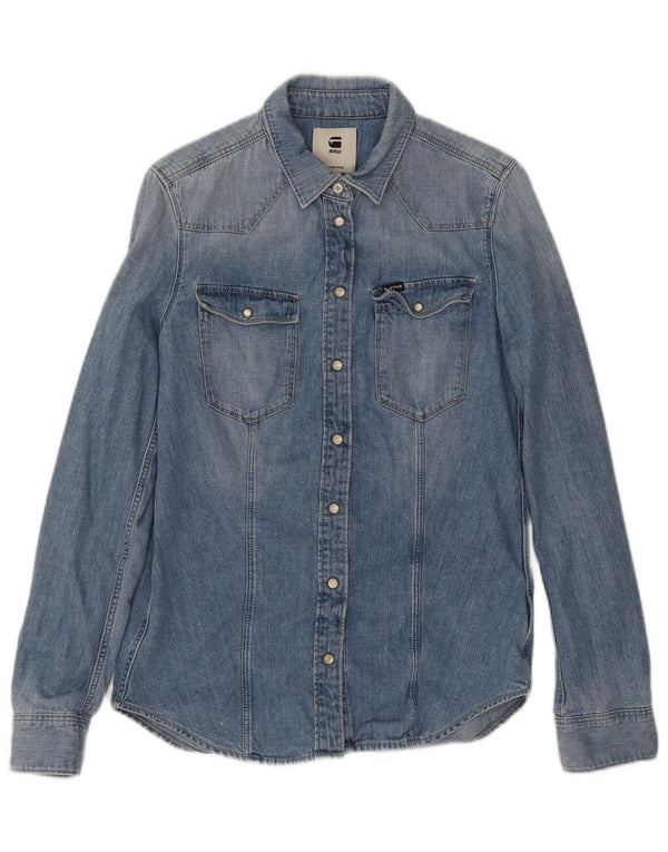 G-Star Womens Denim Shirt UK 14 Medium Blue