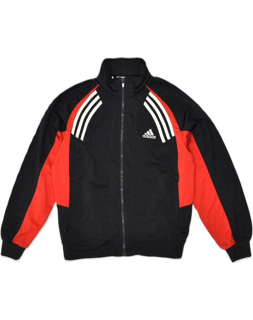 ADIDAS Boys Graphic Tracksuit Top Jacket 11-12 Years Black Colourblock | Vintage Adidas | Thrift | Second-Hand Adidas | Used Clothing | Messina Hembry 