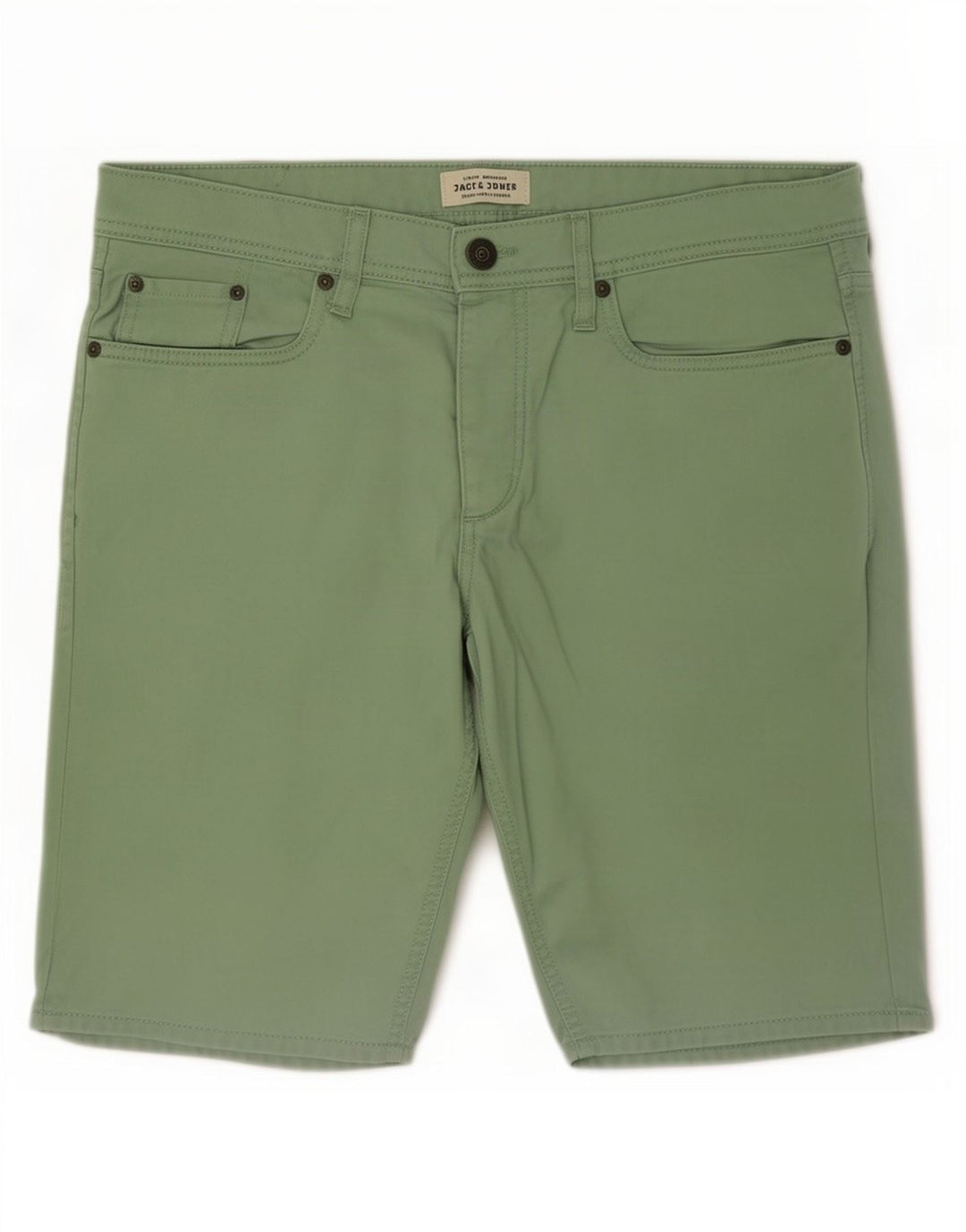 Jack & Jones Mens Denim Shorts Medium W34 Green Cotton