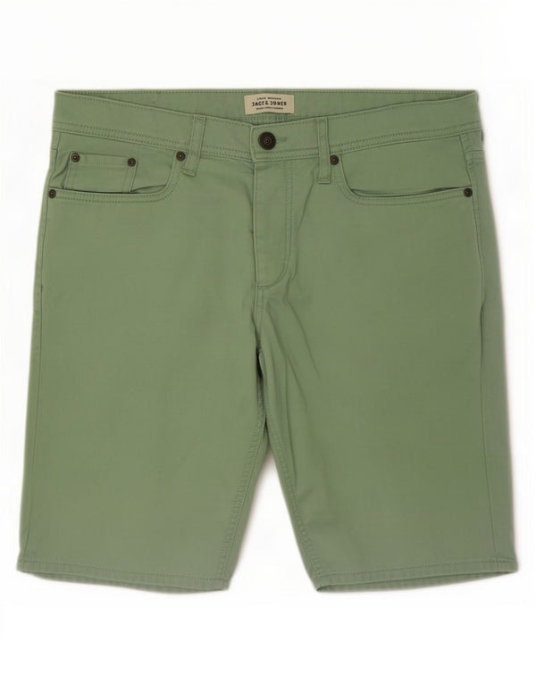 Jack & Jones Mens Denim Shorts Medium W34 Green Cotton