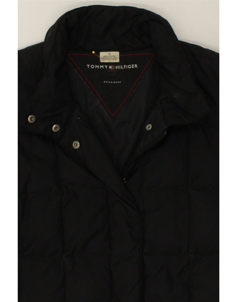 TOMMY HILFIGER Womens Hooded Padded Jacket UK 18 XL Black Polyester | Vintage Tommy Hilfiger | Thrift | Second-Hand Tommy Hilfiger | Used Clothing | Messina Hembry 