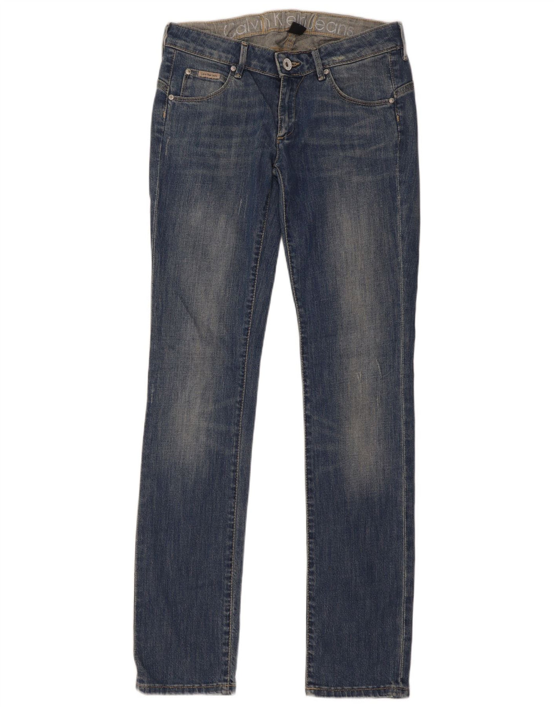 Calvin Klein Womens Slim Jeans W29 L34 Blue Cotton