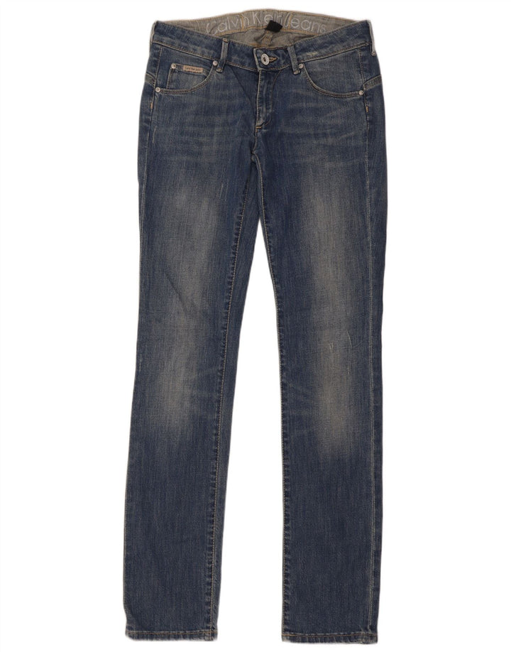 Calvin Klein Womens Slim Jeans W29 L34 Blue Cotton