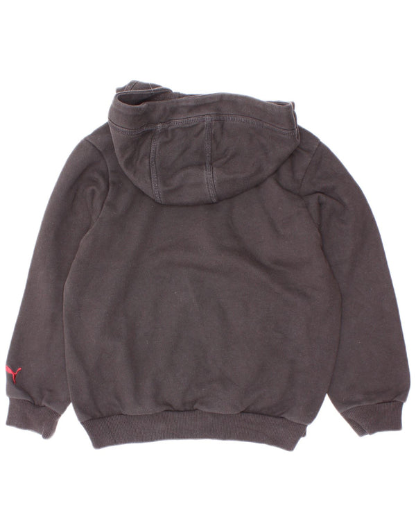 Puma Boys Graphic Hoodie Jumper 5-6 Years Black Cotton