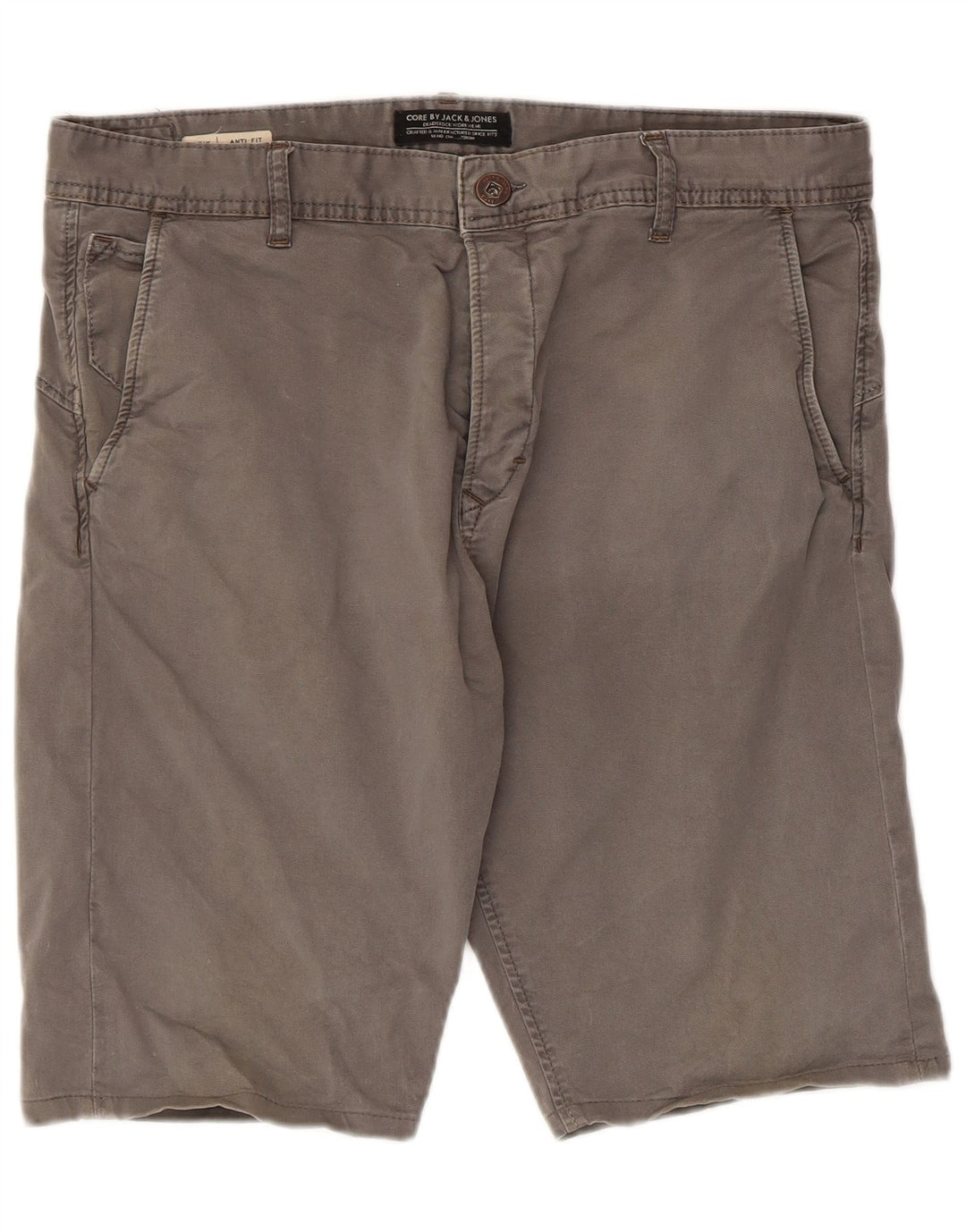 Jack & Jones Mens Chino Shorts W34 Large Grey Cotton