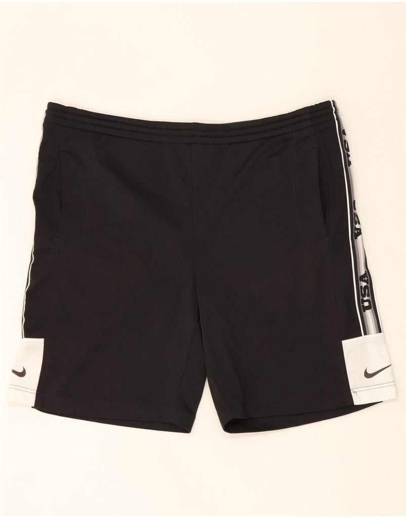 NIKE Mens Graphic Sport Shorts Large Black Colourblock Polyester Vintage Nike and Second-Hand Nike from Messina Hembry 