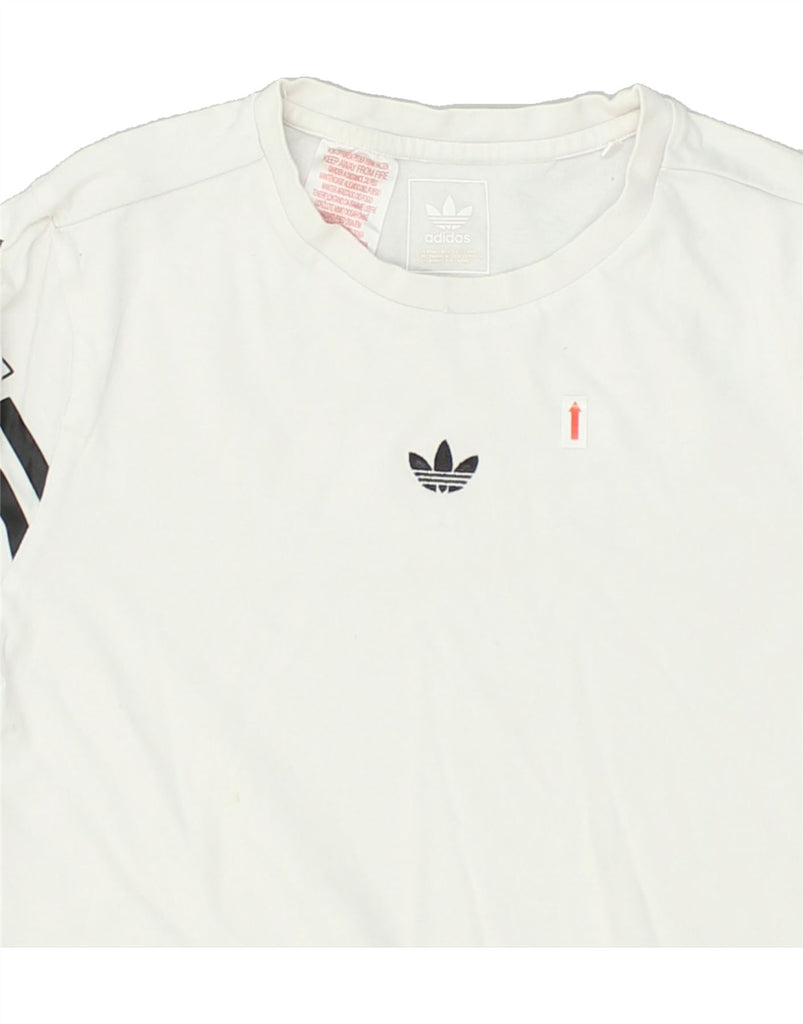 ADIDAS Boys T-Shirt Top 11-12 Years White Cotton | Vintage Adidas | Thrift | Second-Hand Adidas | Used Clothing | Messina Hembry 