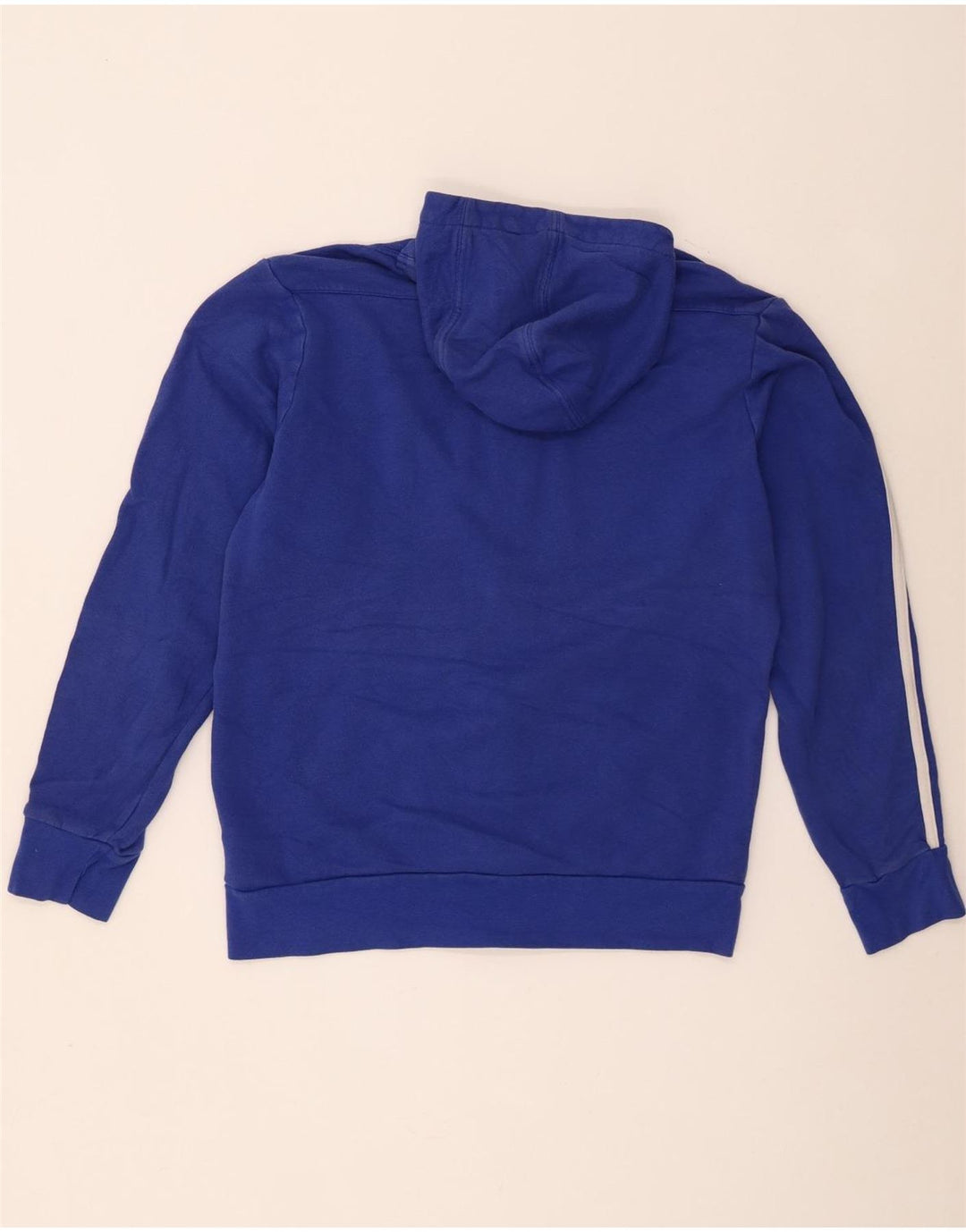 Adidas Mens Zip Hoodie Sweater Medium Blue Colourblock Cotton
