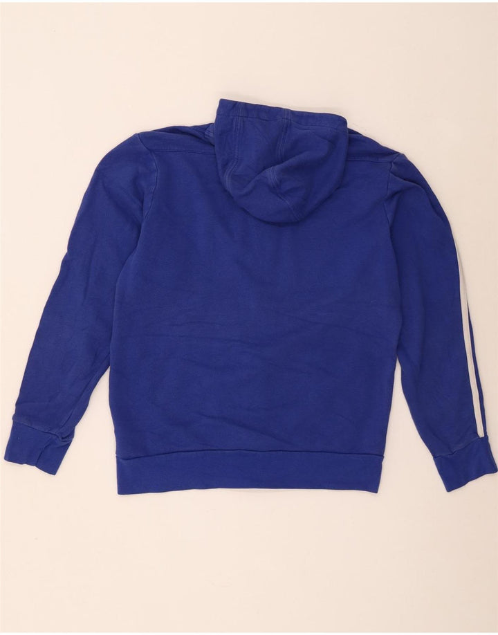 Adidas Mens Zip Hoodie Sweater Medium Blue Colourblock Cotton