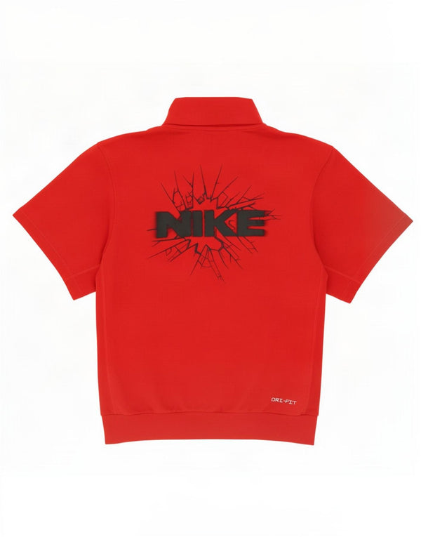 Nike Mens Dri Fit Graphic Short Sleeve Sweatshirt Jumper Small Red Cotton
