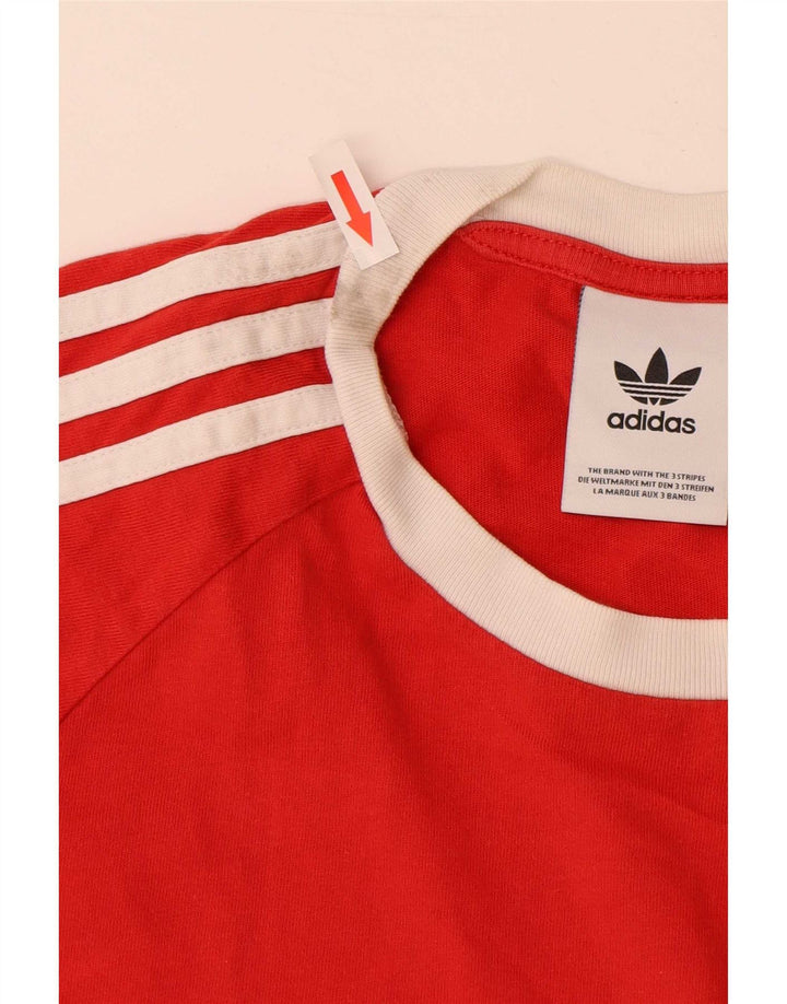 Adidas Mens T-Shirt Top Small Red Cotton
