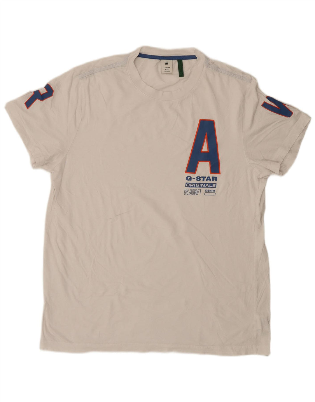 G-Star Mens Graphic T-Shirt Top 2XL White Cotton