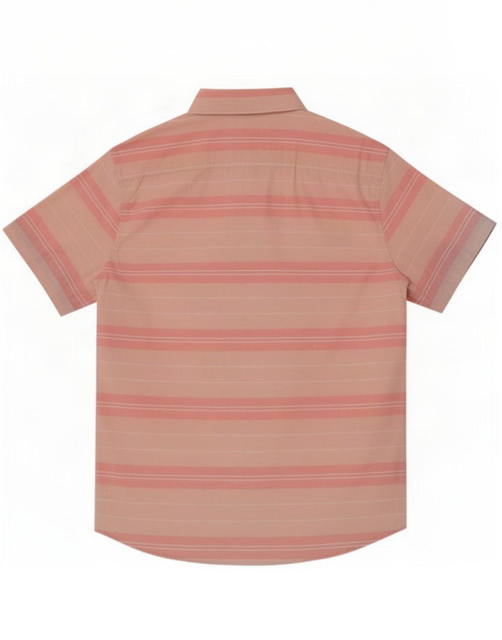 Lee Mens Short Sleeve Regular Fit Shirt Medium Pink Striped Cotton