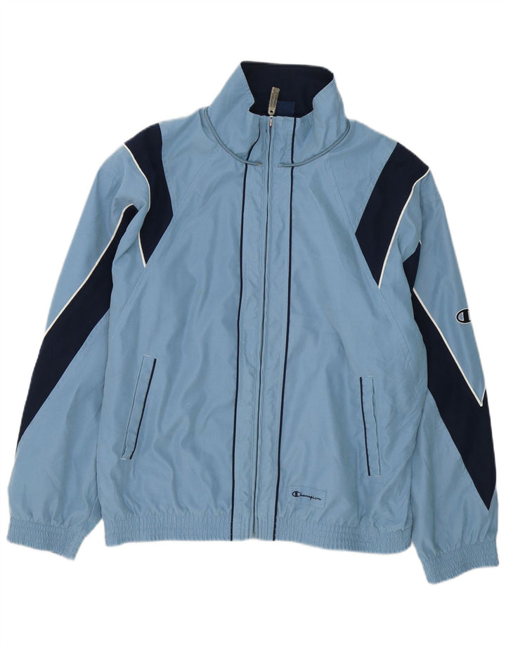 Champion Mens Tracksuit Top Jacket Medium Blue Colourblock Polyester