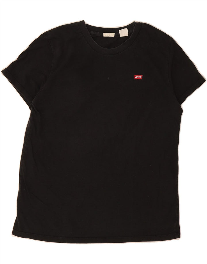 LEVI'S Womens T-Shirt Top UK 12 Medium Black Cotton Vintage Levi's and Second-Hand Levi's from Messina Hembry 