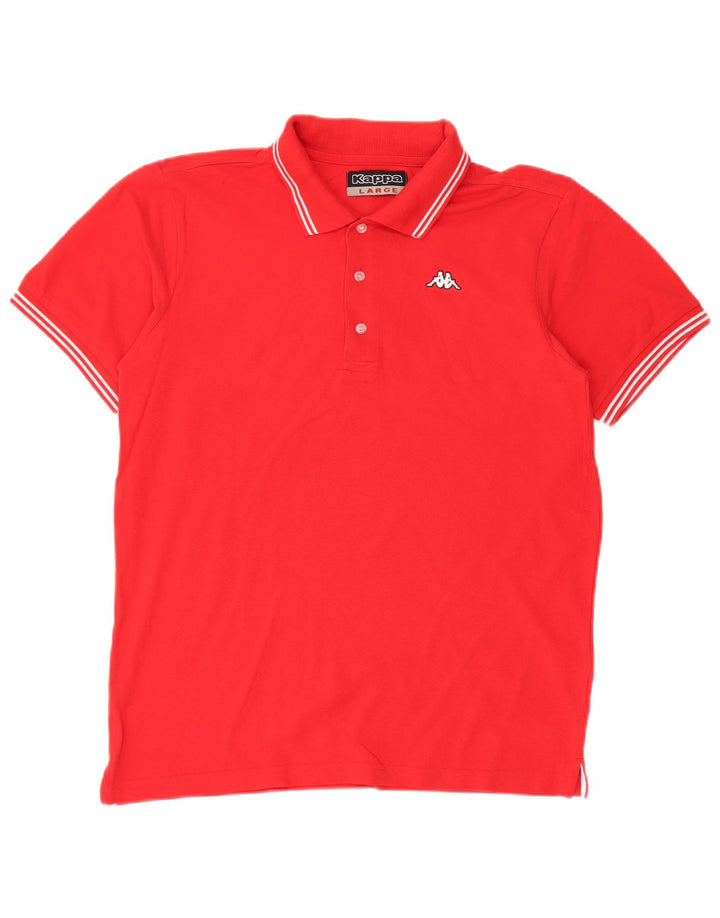 Kappa Mens Polo Shirt Large Red Cotton