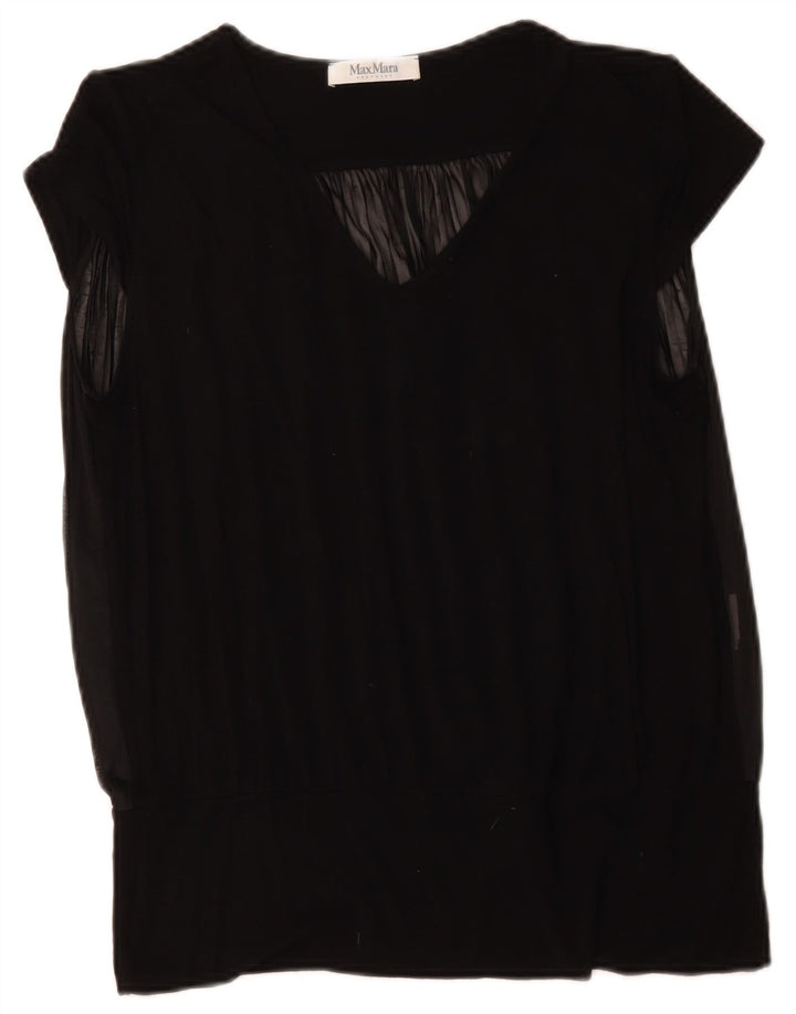 Max Mara Womens Blouse Top UK 14 Large Black