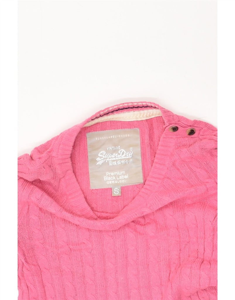 SUPERDRY Womens Boat Neck Jumper Sweater UK 10 Small Pink Cotton | Vintage Superdry | Thrift | Second-Hand Superdry | Used Clothing | Messina Hembry 