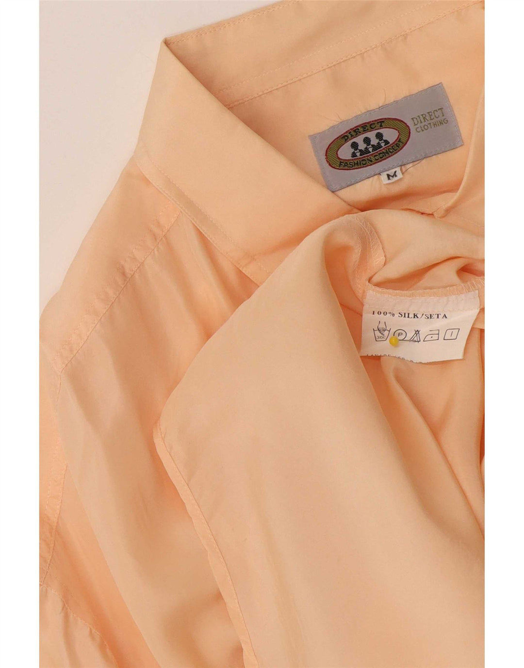 Vintage Mens Short Sleeve Shirt Medium Orange Silk
