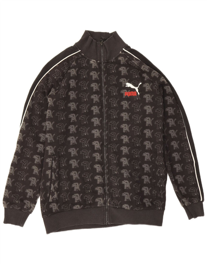 Puma Mens Graphic Tracksuit Top Jacket Large Black Cotton