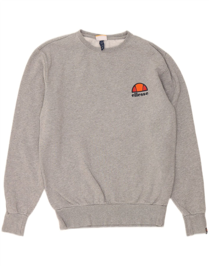 ELLESSE Womens Sweatshirt Jumper UK 14 Medium Grey Cotton Vintage Ellesse and Second-Hand Ellesse from Messina Hembry 