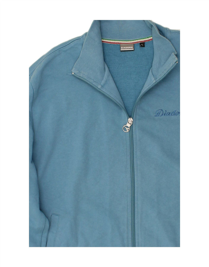 DIADORA Womens Graphic Tracksuit Top Jacket UK 18 XL Blue Cotton Vintage Diadora and Second-Hand Diadora from Messina Hembry 