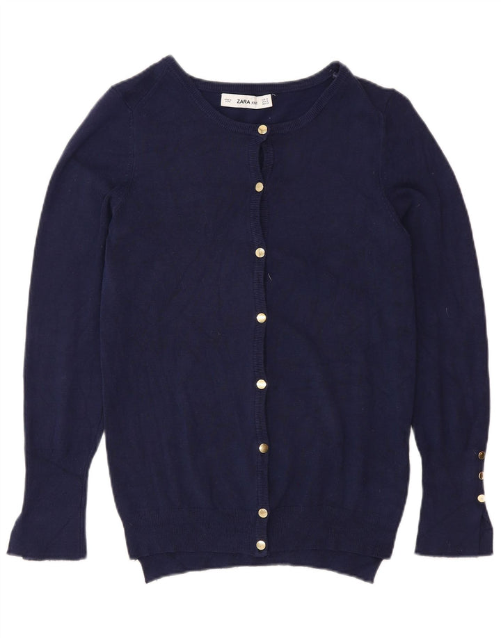 Zara Womens Cardigan Sweater UK 12 Medium Navy Blue