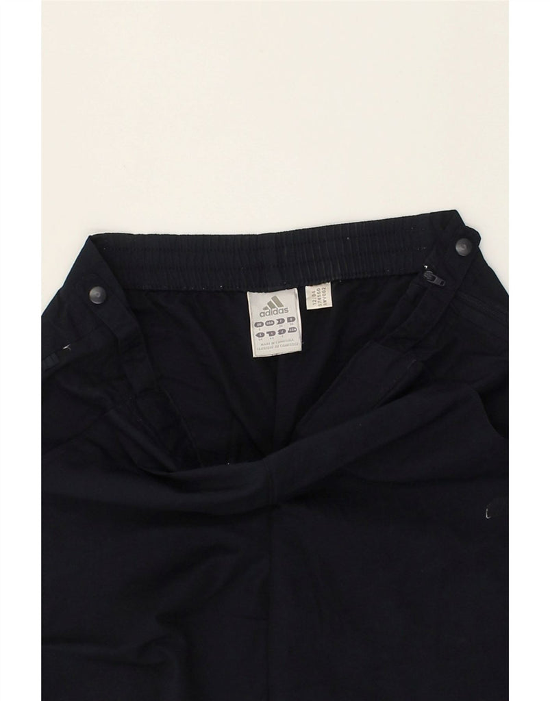 ADIDAS Womens Straight Capri Trousers UK 8 Small W28 L17  Navy Blue Cotton | Vintage Adidas | Thrift | Second-Hand Adidas | Used Clothing | Messina Hembry 