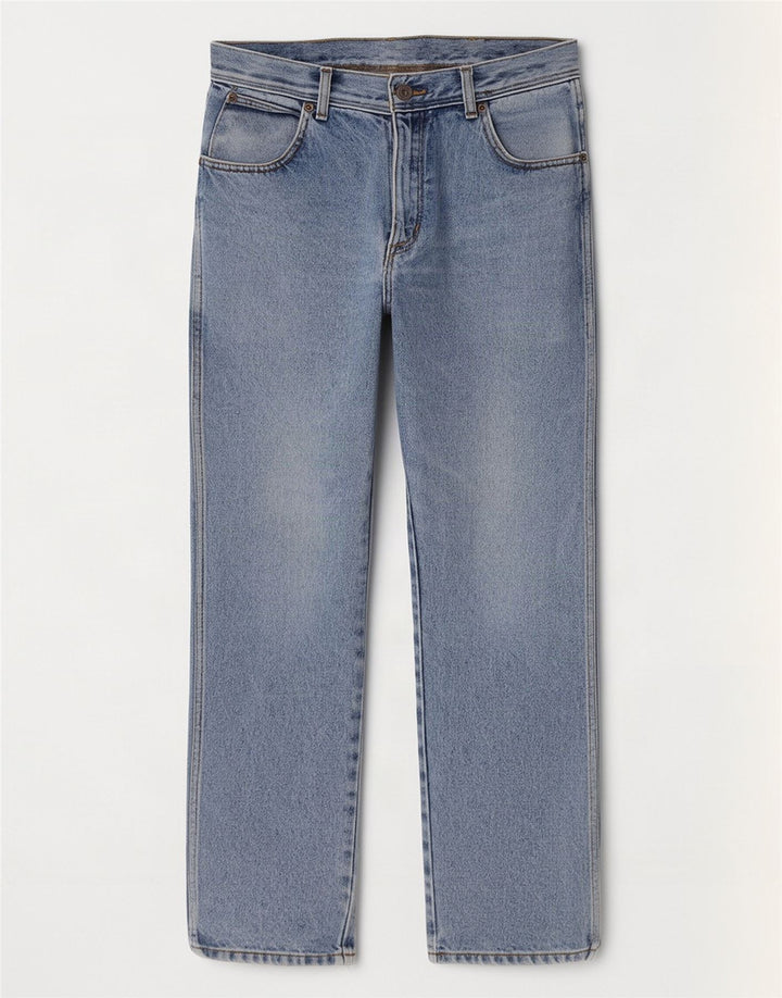 Wrangler Mens Regular Fit Straight Jeans W32 L30 Blue Cotton