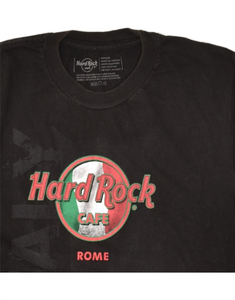 HARD ROCK CAFE Womens Rome Graphic T-Shirt Top UK 12 Medium Black Cotton | Vintage Hard Rock Cafe | Thrift | Second-Hand Hard Rock Cafe | Used Clothing | Messina Hembry 