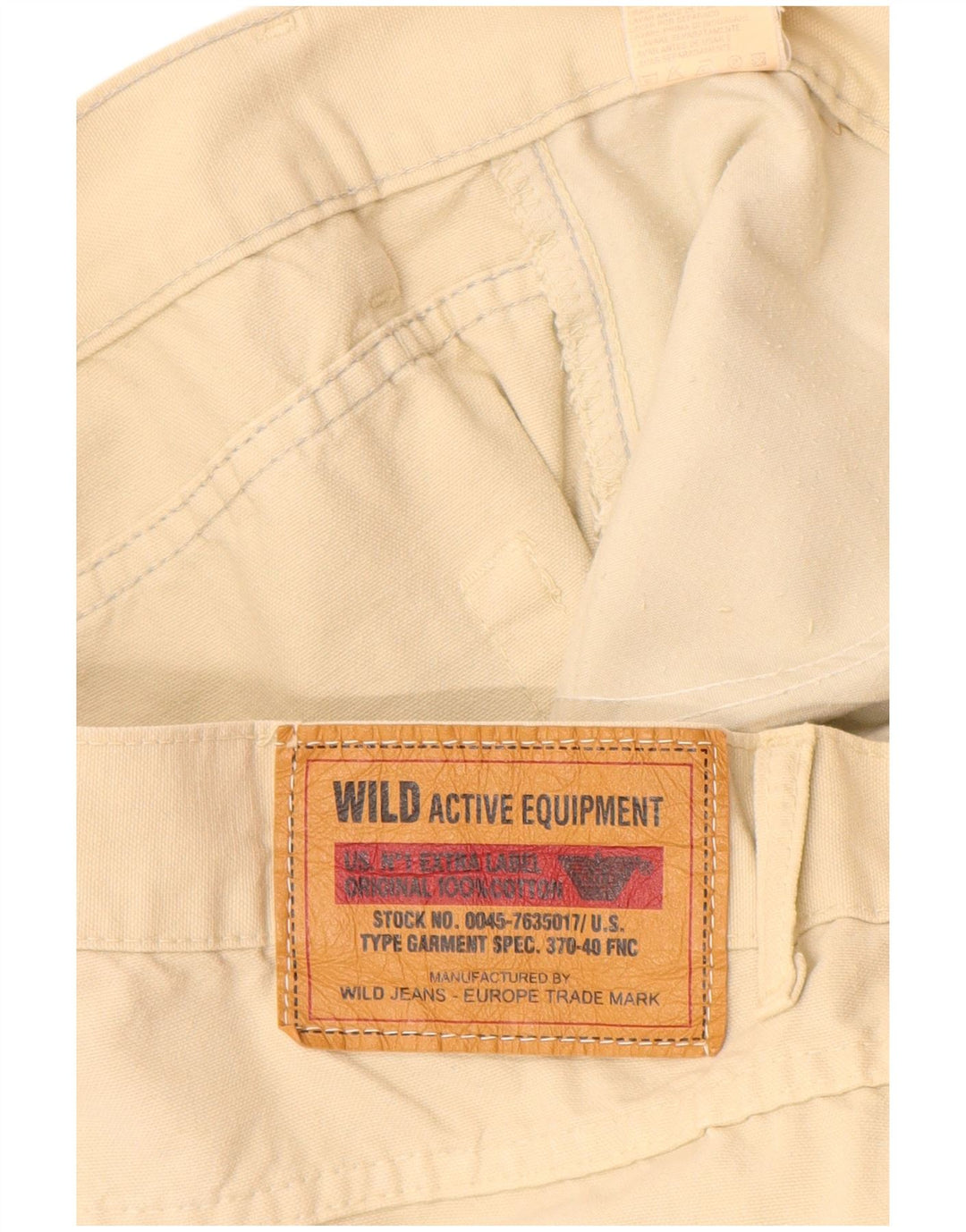 WILD JEANS Mens Tapered Casual Trousers IT 54 2XL W34 L33 Beige Cotton