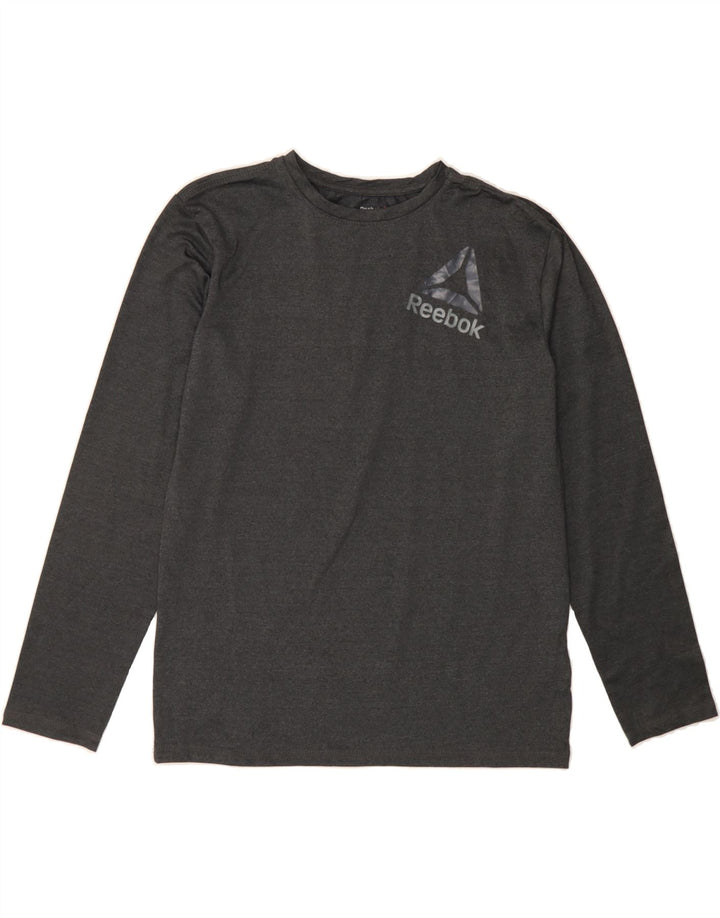 REEBOK Boys Top Long Sleeve 14-15 Years Large Grey Polyester Vintage Reebok and Second-Hand Reebok from Messina Hembry 
