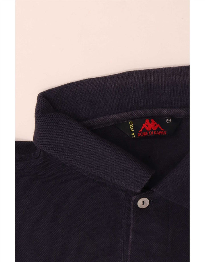 Kappa Mens Polo Shirt XL Navy Blue Cotton