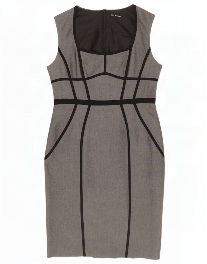Marks & Spencer Womens Autograph Sleeveless Sheath Dress UK 14 Medium Grey