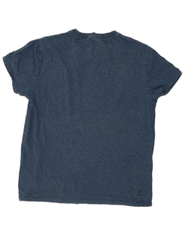 Superdry Mens T-Shirt Top Large Blue Flecked Cotton