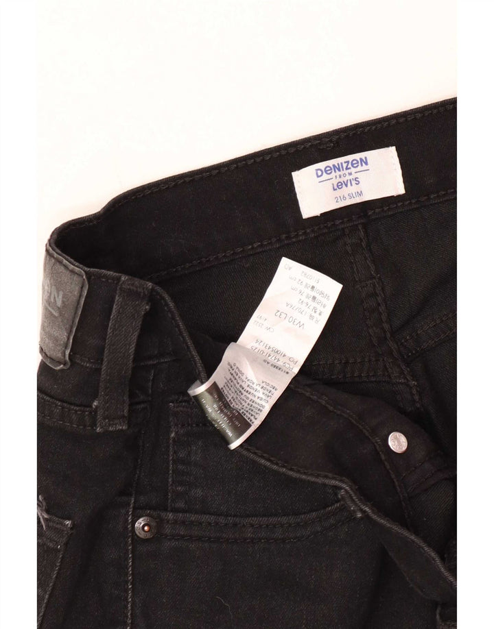 Levi's Mens Denizen Slim Jeans W33 L32 Black Cotton