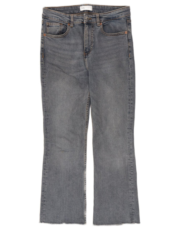 Zara Womens Crop Bootcut Jeans EU 38 Small W28 L26 Blue Cotton