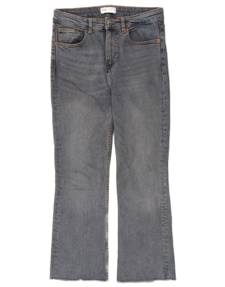 Zara Womens Crop Bootcut Jeans EU 38 Small W28 L26 Blue Cotton