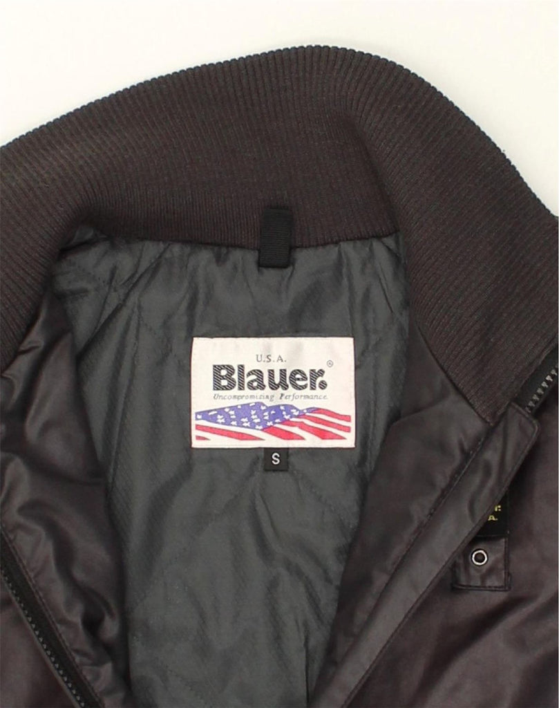 BLAUER Womens Bomber Jacket UK 10 Small Black Polyester | Vintage Blauer | Thrift | Second-Hand Blauer | Used Clothing | Messina Hembry 