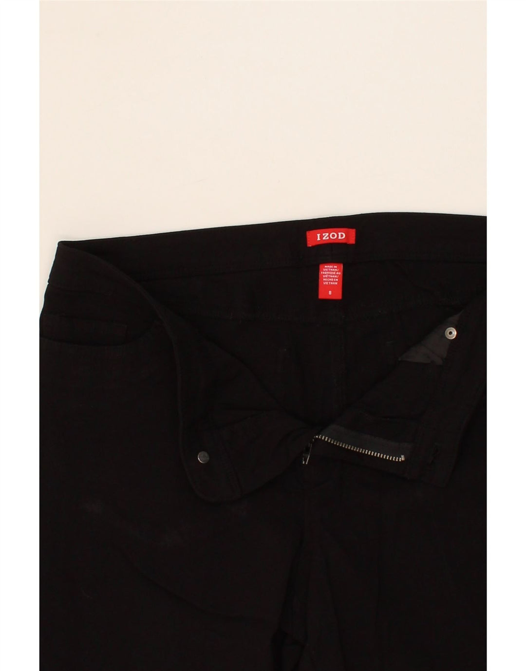 IZOD Womens Straight Casual Trousers US 8 Medium W32 L23 Black Rayon Vintage Izod and Second-Hand Izod from Messina Hembry 
